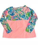 Lilly Pulitzer Girls Long Sleeve Finn Colorblock Top Size 10 Floral Prin... - $40.41 CAD
