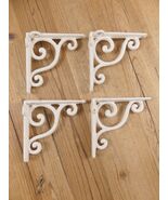 4 Cast Iron Brackets White Shelf Wall Braces Corbels  4&quot;x4&quot;  **CHIPS IN ... - $35.09 CAD