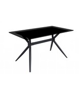 LeisureMod Elega Modern Dining Table 55&quot; Rectangular Glass Tabletop and ... - $14,321.69 MXN