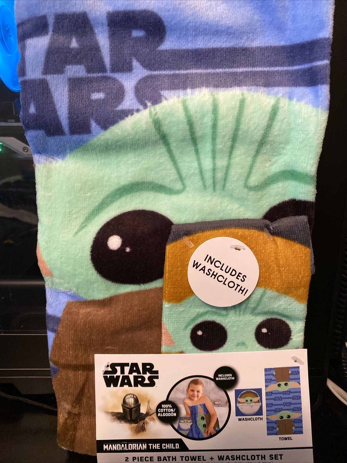Star Wars Mandalorian Baby Yoda 2 Piece Towel Set Kids 100% Cotton FREE SHIP! - $24.50