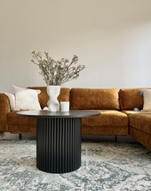 A black round fluted handmade coffee table - tr.tables - £278.97 GBP