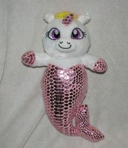 2019 13.5&quot; Unicorn Mermaid Cat with Shiny Tail Plush Kellytoy Pink Metallic - £31.80 GBP