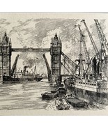 The Pool Of London Bridge 1901 Victorian Print Art Ships Nautical DWFF10 - $929.98 MXN