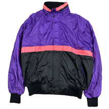 Vtg 80s Outrageous Sports Lined Windbreaker Neon swishy Full zip Jacket ... - £19.07 GBP