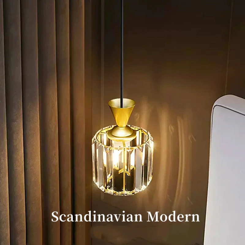 Delier modern luxury crystal pendant lamp living room restaurant bedside simple hanging thumb200