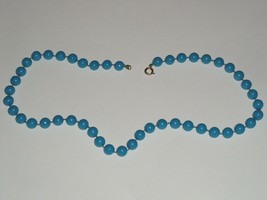 Necklace Aqua Bead Costume Jewelry Vintage 1950&#39;s 1960&#39;s - £9.43 GBP