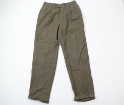 Vintage 90s Mens Size 30x32 Cuffed Wool Houndstooth Pleated Chinos Chino Pants - £63.00 GBP