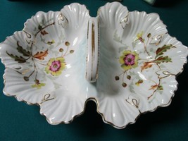 CT Carl Tielsch GERMAN POTTERY  ANTIQUE DOUBLE DISH WITH HANDLE  SERVER - $123.75