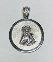 Sterling Silver Saint Barbara &quot;Santa Barbara&quot; 46mm Round Medal with Genu... - $6,125.35 MXN