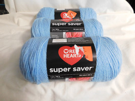 Red Heart Super Saver Bluebell lot of 3 No Dye Lot 7 Oz - $12.99