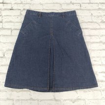 Isaac Mizrahi For Target Skirt Womens 8 Blue Denim Front Pleat A Line Short - £14.32 GBP