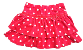 Gymboree Girl&#39;s 4 Red Polka-Dot Ruffle Tiered 100% Cotton Skort Skirt - $12.55