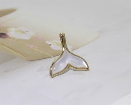 18ct Solid Gold Opal Stone Fin Charm Pendant - small, 18K , au750, gift, whale - £80.40 GBP