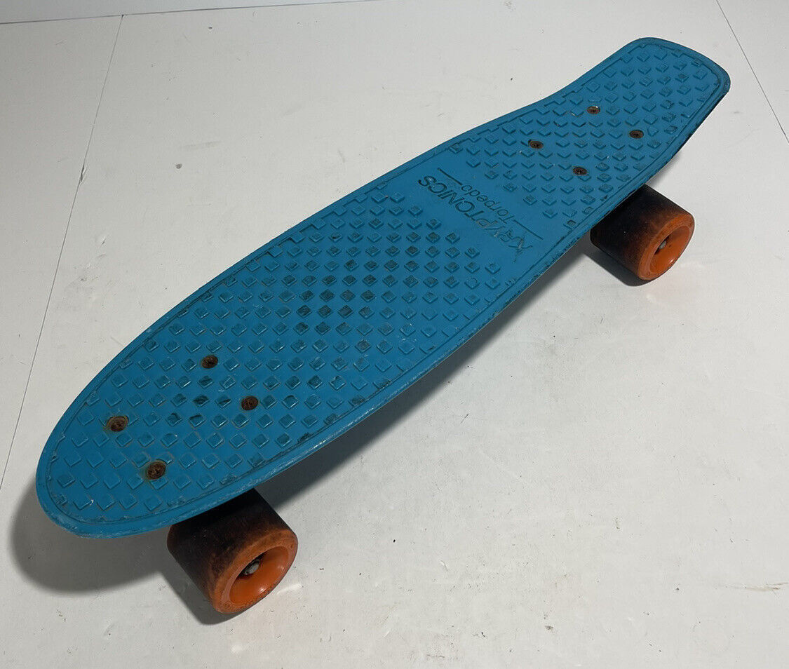 Kryptonics Torpedo Aqua Life Blue Penny Board Skate Used 1965 vtg-style ... - $19.50