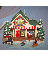 Working Lighted Boxed Christmas Streets Ceramic Ice Fishing House - $40.68 CAD