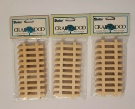 Darice Craftwood Unpainted Wood Fence Doll Houses Fairy Garden Villages 3pk NEW  - £8.73 GBP