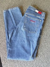 90&#39;s Tommy Hilfiger Big Flag Jean Blue Straight Leg High Waist Jeans Siz... - $43.00