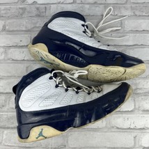 Nike Air Jordan 9 Retro Shoes Men&#39;s White Midnight Navy 302370-145 Sz 10.5 - £52.21 GBP