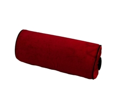 Vintage Bolster Pillow, Classic, Red Wine Velvet,  Pipping, 6x16&quot; - £42.47 GBP