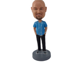 Custom Bobblehead Man Wearing Casual Clothes - Leisure &amp; Casual Casual Males Per - £66.56 GBP