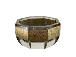 Vintage Moser Crystal Signed Ashtray with Gold Decoration - £271.69 GBP