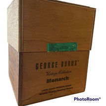 George Burns Monarch Collection Tall Wooden Cigar Box Humidor Wood 25 Vintage - $19.87