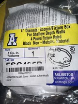 Arlington FSC405R Black 4&quot; Diameter Non-Metallic Sconce Box Size 5 Cu. I... - $20.19