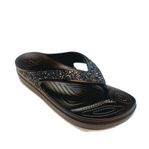 CROCS Sloane Glitter Wedge Flip Flops Womens Size 10 Lightweight Slip On Sandals - £43.10 GBP