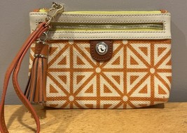 SPARTINA 449 Tassel Wristlet Clutch Orange White Lime Green Mermaid - $557.31 MXN