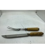 Robeson Knife Carving Set Carved Antler Stag Handles Solingen Germany Me... - $532.95 MXN