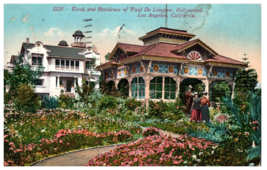 Kiosk &amp; Residence of Paul De LongPre Hollywood CA Mitchell Postcard 1912 - £15.78 GBP