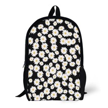 Mondxflaur Flower Daisy Backpacks for School Kids Adults Lightweight Bag 16.9in - £19.17 GBP