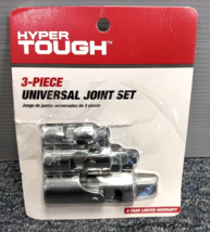 Hyper Tough 3 Piece 1/4&#39;&#39;, 3/8&#39;&#39;, 1/2&#39;&#39; Universal Joint Socket Set CRV 8UC0004A - £7.98 GBP