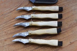 5 damascus custom made mushroom folding knife From The Eagle Collection ... - $197.99