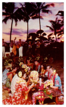 Luau at Sunset Hawaii Photo By United Airlines Postcard - £8.29 GBP