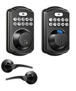 Veise KS02A and KS01B Door Lock with Handle Set Bundle Black - £43.41 GBP