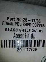 NEWPORT BRASS 20-17/08 GLASS SHELF 24&quot; POLISHED COPPER - $222.75