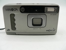 Minolta Vectis UC 25mm 1:4 Film Camera Compact Point and Shoot with Flash - $9.09