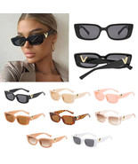 Retro Rectangle Sunglasses Women Small Frame Sun Glasses Ladies Classic NEW - $17.68 CAD