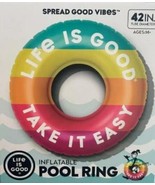 LIFE IS GOOD TAKE IT EASY INFLATABLE POOL RING 42&quot; DIAMETER AGES 14+ - €15,24 EUR