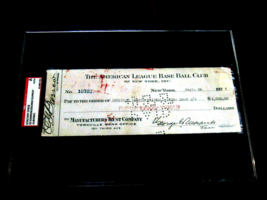 Ed Barrow George Ruppert Ny Yankees Hof Signed Auto Vintage 1927 Check Sgc - £1,169.67 GBP