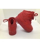 Fila Red High Tops Kids Shoes Tie Up With Strap Basketball Size 7Y 7cm00... - €8,48 EUR