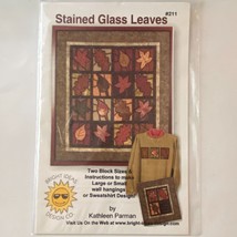 Bright Ideas Design 211 Stained Glass Leaves Sweatshirt Quilt Pattern 2000 - $8.87
