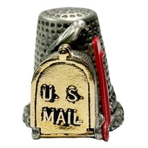 Nicholas Gish Pewter Thimble Mailbox w Birds Nest - Opens  - Signed  VGU... - £23.49 GBP