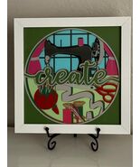 Craft Room/Sewing Shadow Box - Sewing Machine, Scissors, Thread Art  - $50.00