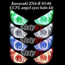 Kawasaki ZX6R 2003 2004 2005 2006 CCFL Demon Angel Eyes Halo lights rings kit - £54.48 GBP