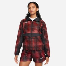 NWT women&#39;s Large nike Portland Thorns FC 2023 AWF Red hooded plaid Jack... - $1,132.22 MXN