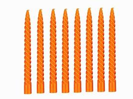 Paraffin Wax Orange Spiral Candles Stick Taper Smokeless Dripless Scented Twiste - £18.03 GBP