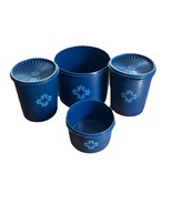 Tupperware Vintage Navy Blue Nesting Canisters with 2 Lids, Vintage Set ... - $48.21 CAD