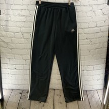 Adidas Sweatpants Mens Sz M Black White Stripes Athletic  - £14.02 GBP